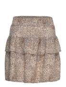 Zues Skirt Viscose Skirts Short Skirts Beige Noella