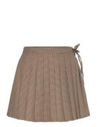 Houndstooth Mini-Skirt Skirts Short Skirts Brown Mango