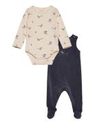 Set W. Body And Velour Romper Sets Sets With Long-sleeved T-shirt Navy...