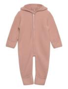 Pram Suit Ears Wool Fleece  Outerwear Fleece Outerwear Fleece Coverall...