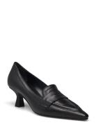 Low Heel Pointed Loafer Shoes Flat Loafers Black Apair