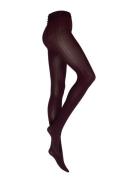 Hilda Stripe Tights Lingerie Pantyhose Burgundy Swedish Stockings