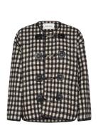 Lou Checkered Wool Blend Jacket Uldjakke Jakke Black Malina