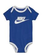 C1-Bodysuit+Hat+Bootie Bodysuits Short-sleeved Blue Nike