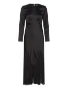 Jenina Multi Fabric Maxi Dress Maxikjole Festkjole Black Malina