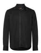 Reg Fit Camp Collar Shirt Designers Shirts Casual Black Oscar Jacobson