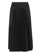 Crpoppi Plissé Skirt Skirts Knee-length & Midi Skirts Black Cream