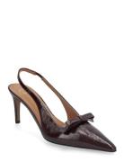 Thiene Grumello Naplak Shoes Sling Backs Heeled Slingbacks Burgundy AT...