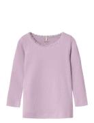 Nmfkab Ls Top Noos Tops T-shirts Long-sleeved T-Skjorte Purple Name It