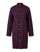 Luna Organic Cotton Checked Flannel Nightshirt Pyjamas Nattøj Red Lexi...