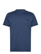 Ringer T-Shirt Tops T-Kortærmet Skjorte Blue Fred Perry