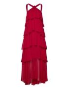 Vmfelicia Sl Ruffle Maxi Dress Exp Maxikjole Festkjole Red Vero Moda