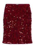 Skirt Sequin Velvet Dresses & Skirts Skirts Midi Skirts Burgundy Linde...