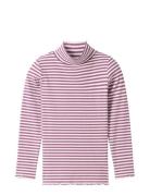 Striped Rib Longsleeve Tops T-shirts Long-sleeved T-Skjorte Pink Tom T...