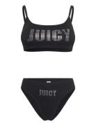 Juicy Slogan Bralette Lingerie Bras & Tops Soft Bras Tank Top Bras Bla...