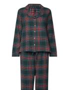 Flannel Pyjama Set Pyjamas Nattøj Green Hunkemöller