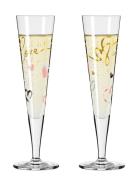 Goldnacht Champagneglas 2-P Hearts Home Tableware Glass Champagne Glas...