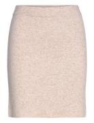 Fine Knit Rib Wrap Midi Dress Knælang Kjole Beige Davida Cashmere