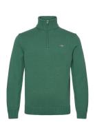 Casual Cotton Half Zip Tops Knitwear Half Zip Jumpers Green GANT