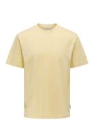 Onsfred Rlx Ss Tee Tops T-Kortærmet Skjorte Yellow ONLY & SONS