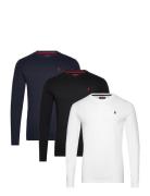 Jack Reg Ls 3Pack Mcs M Tee Tops T-Langærmet Skjorte Navy MCS