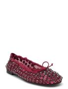 Studded Mesh Ballerina Shoes Ballerinasko Ballerinaer Red Mango