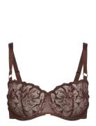 Fleurs Half-Cup Balcony Bra Lingerie Bras & Tops Balc Tte Bras Brown C...