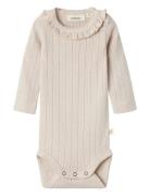 Nbfrachel Nis Ls Slim Body Lil Noos Bodies Long-sleeved Beige Lil'Atel...