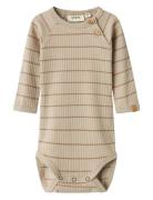 Nbmkail Ls Slim Body Lil Noos Bodies Long-sleeved Beige Lil'Atelier