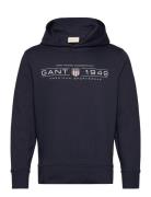 Graphic Hoodie Tops Sweatshirts & Hoodies Hoodies Navy GANT