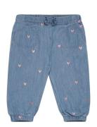 Pants W. Lining Bottoms Trousers Blue Minymo