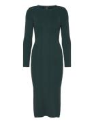 Kairi Rib Ls Midi Dress Knælang Kjole Green French Connection