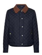 Corduroy-Trim Diamond-Quilted Jacket Quiltet Jakke Navy Lauren Ralph L...