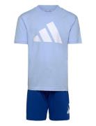 Lk Bl T-Set 160 Sets Sets With Short-sleeved T-shirt Blue Adidas Sport...