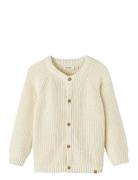 Nmnemlen Lin Ls Knit Card Lil Noos Tops Knitwear Cardigans Cream Lil'A...