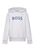 Hooded Sweatshirt Tops Sweatshirts & Hoodies Hoodies Grey BOSS