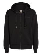 Embroidered Logo Zip Through Tops Sweatshirts & Hoodies Hoodies Black ...