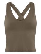 Float Zoe Tank, Cross-Back Tops T-shirts & Tops Sleeveless Khaki Green...