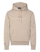 Logo Double-Knit Hoodie Tops Sweatshirts & Hoodies Hoodies Beige Polo ...