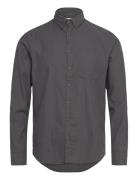 Slhslimowen-Brushed Shirt Ls D Tops Shirts Casual Grey Selected Homme