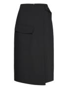 Midi Skirt With Buckle Detail Skirts Knee-length & Midi Skirts Black M...