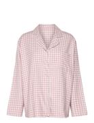 Jacket Ls Check Essentials Pyjamas Nattøj Pink Hunkemöller