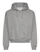 Boxy Midweight Zip Hoodie Tops Sweatshirts & Hoodies Hoodies Grey Week...