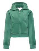 Diamante Zip Through Hoodie Tops Sweatshirts & Hoodies Hoodies Green J...