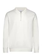 Jersey Pique W Zip L/S Tops Polos Long-sleeved White Lindbergh