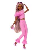 Deluxe Style Doll #4 In Soft Pink Jumpsuit, Pink And Brown Braided Hai...