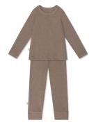 Christer Homewear Set Sets Sets With Long-sleeved T-shirt Brown That's...