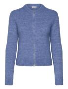 Zip Cardigan Tops Knitwear Cardigans Blue Weekday