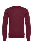 San Cedric-M1 Designers Knitwear Round Necks Burgundy HUGO