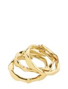 Wyatt Recycled Rings, 3 In A Set Ring Smykker Gold Pilgrim